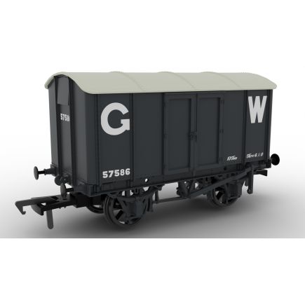 Rapido 908038 OO Gauge GW Diagram V6 Iron Mink Wagon GWR Grey 25 Inch Numbers No.57586