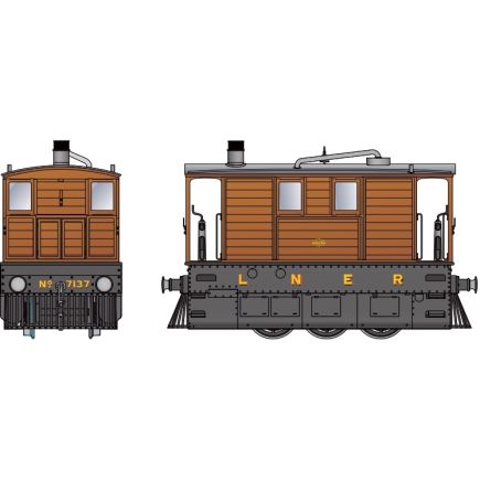 Rapido 916003 O Gauge LNER J70 0-6-0 Tram 7137 LNER Unlined Black With Side Skirts And Cowcatchers