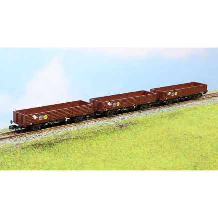 Rapido 956001 N Gauge BR 45 Ton OAA Open Wagon Bauxite with ABN yellow spot Triple Pack