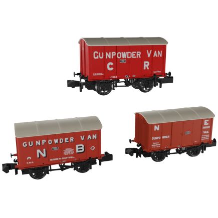 Rapido 961007 N Gauge Triple Pack GW Iron Minks Scotland And Borders Gunpower Vans