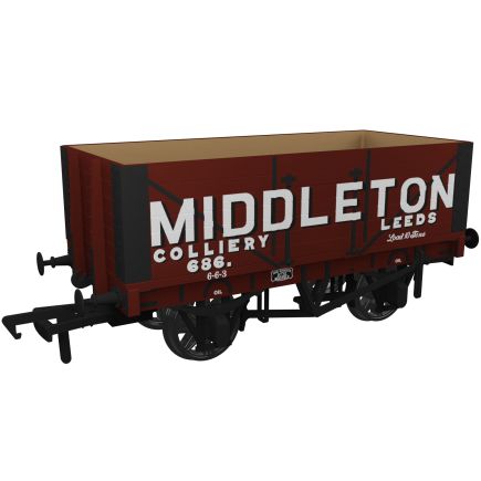 Rapido 967419 OO Gauge RCH 1907 10 Ton 7 Plank Open Wagon Middleton Colliery No.686