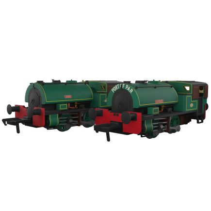 Rapido 968001 OO Gauge Port Of Par Bagnall 0-4-0ST Twin Pack Lined Dark Green