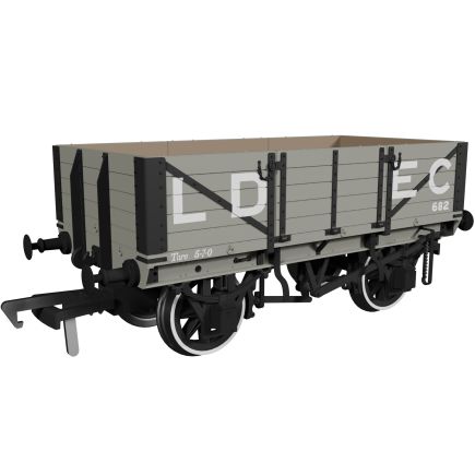 Rapido 972005 OO Gauge GER Diagram 17 5 Plank Wagon LDEC Grey No.682