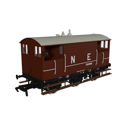 Rapido 975006 OO Gauge GCR 15 Ton 6 Wheeled Brake Van Pre 1936 LNER Bauxite No.136988