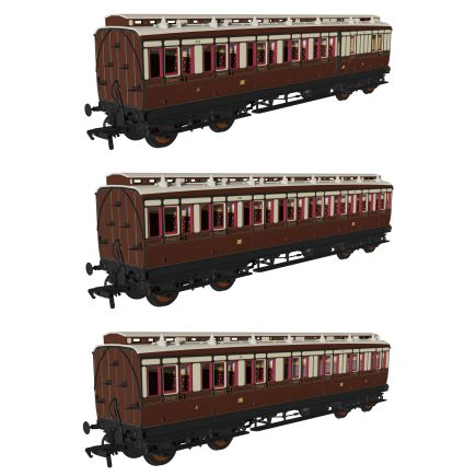 Rapido 978131 OO Gauge GWR (pre 1904) Evolution Non Corridor Carriage Pack