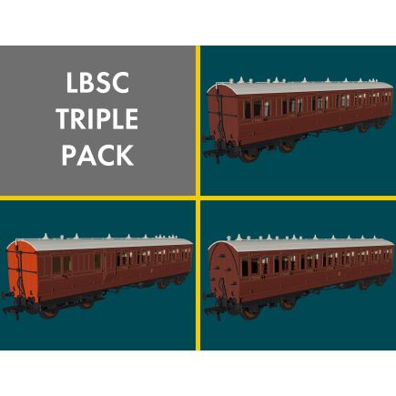 Rapido 978201 OO Gauge Evolution Non-Corridor Carriage Pack LBSC Mahogany