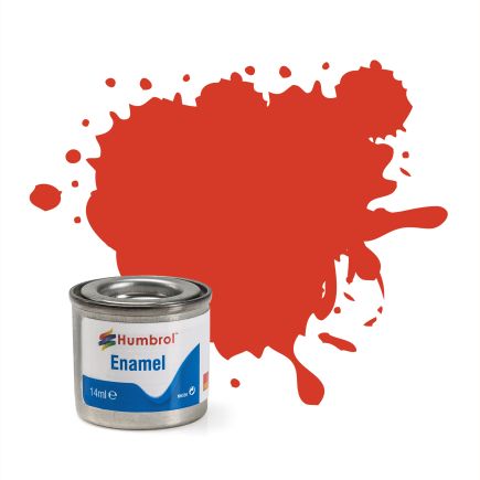 Humbrol No.174 Signal Red Satin Finish Enamel Paint 14ml Tinlet