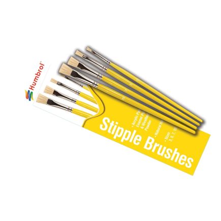 Humbrol AG4306 Stipple Paint Brush Set Pack Of 4