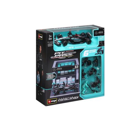 Bburago 18-38452R Mercedes AMG W15 2024 Formula 1 Pit Pass Diorama George Russell