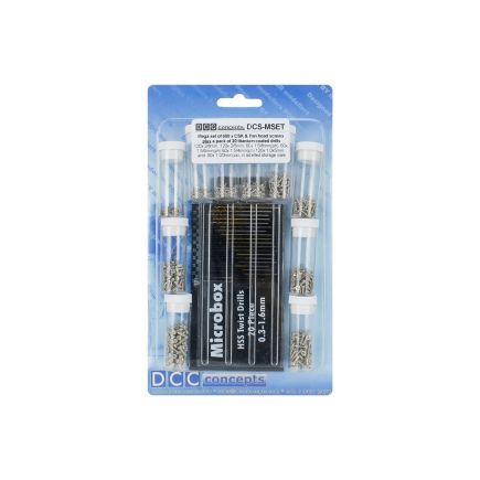 DCC Concepts DCS-MSET Mega Screw Set 16x 60 Vials With 20 Drill Bit Set