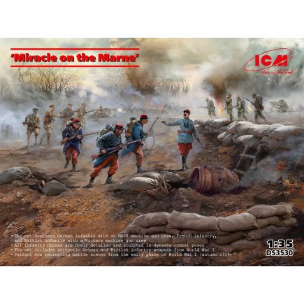 ICM DS3530 Miracle on the Marne' WWI British, French & German Infantry Figure Set Plastic Kit