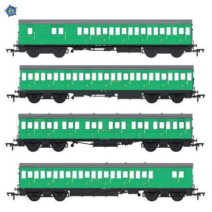 EFE Rail R86022 OO Gauge Set Of 4 LBSCR 54ft Isle of Wight Coaches SR Malachite Green