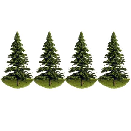 K&M Trees F600 125mm Tall Green Fir Trees Pack Of 4