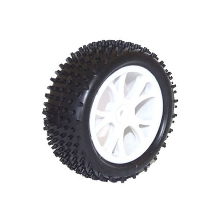 FTX FTX6300W Pair Of Vantage Front Buggy Tyre Mounted on Wheel White
