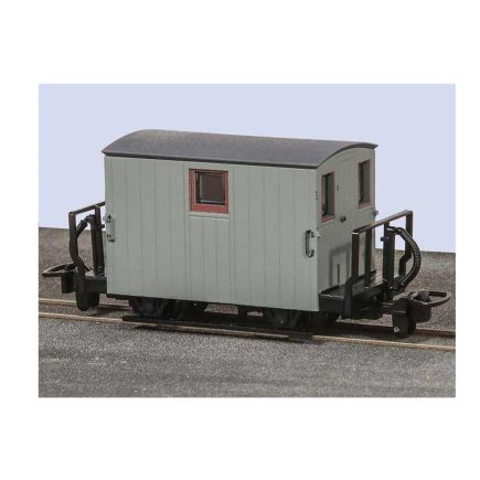 Peco GR-580UY OO-9 Ffestiniog 4 Wheel Brake Van 1 Balcony Unlettered Grey