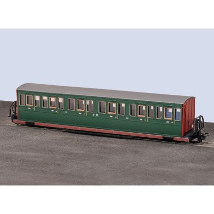 Peco GR-623A OO-9 Ffestiniog Railway Bowsider Long Coach Colonel Stephens Livery No.19