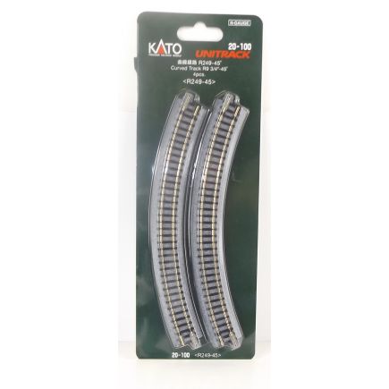 Kato K20-100 N Gauge Unitrack (R249-45) Curved Track 45 Degree (Pack Of 4)