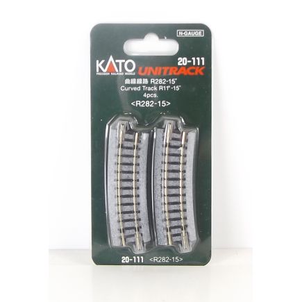 Kato K20-111 N Gauge Unitrack (R282-15) Curved Track 15 Degree (Pack Of 4)