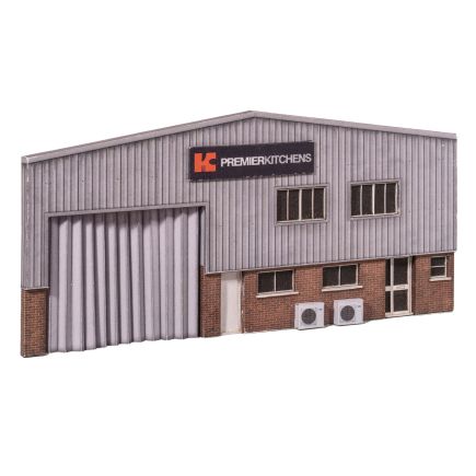 Scale Model Scenery KX060 OO Gauge Ultra-Low Relief Industrial Unit Front Laser Cut Kit