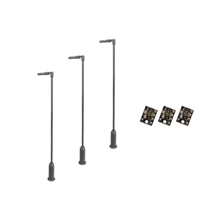 DCC Concepts LML-MSL OO Gauge Modern Post Lamps Grey 3 pack