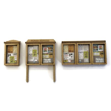 Scale Model Scenery LX239 OO Gauge Parish Noticeboards Laser Cut Kit