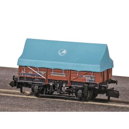 Peco NR-1200B N Gauge China Clay UCV Wagon With Hood BR Bauxite B743665