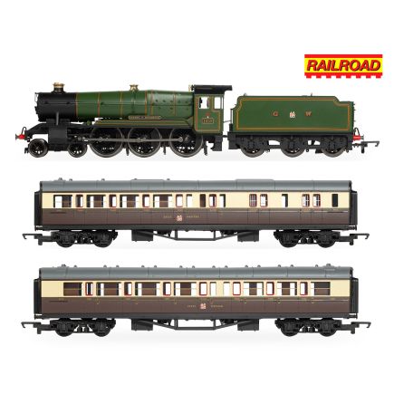 Hornby R30376 OO Gauge Train Pack GW County 4-6-0 1019 'County of Merioneth' & Two GW Coaches