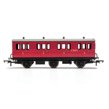 Hornby R40123 OO Gauge BR 6 Wheeled 1st Class Coach BR Crimson E41373 With Lights