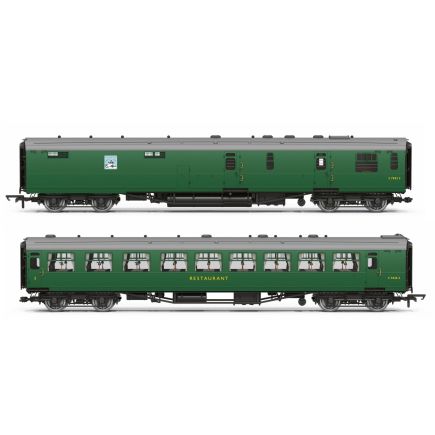 Hornby R40471 OO Gauge BR Tavern Car 'Jolly Tar' & Composite Restaurant Coaches Twin Pack BR Green