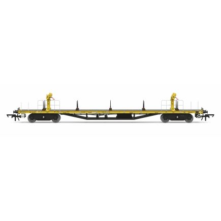 Hornby R60297 OO Gauge YFB Salmon Bogie Flat Wagon DB996995 With Crane BR Departmental Yellow