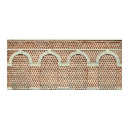 Hornby R7384 OO Gauge Mid Level Arched Retaining Walls x2 Red Brick
