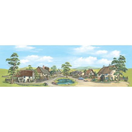 Peco SK-15 Village with Pond Backscene