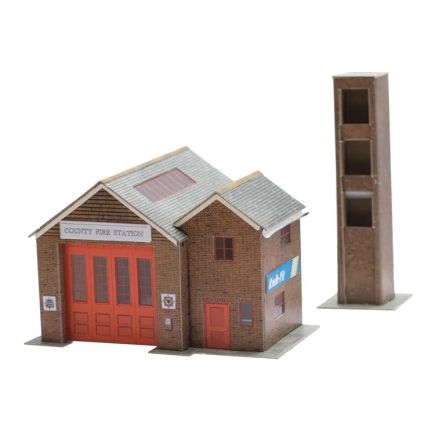 Superquick B36 OO Gauge Country Fire Station Card Kit