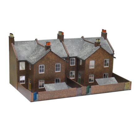 Superquick C5 OO Gauge Four Redbrick Terraced Backs Card Kit