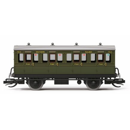 Hornby TT4051 TT Gauge 4 Wheel Coach First Class SR Green