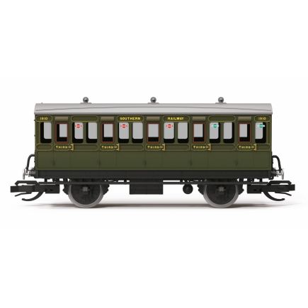 Hornby TT4052 TT Gauge 4 Wheel Coach Third Class SR Green