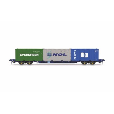Hornby TT6032 TT Gauge KFA Container Wagon Touax with 3 x 20 Containers