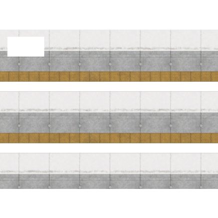 Scale Model Scenery TX212 OO Gauge Network Rail Platform Edge Coping With Buff Tac Texture Paper Pack Of 5