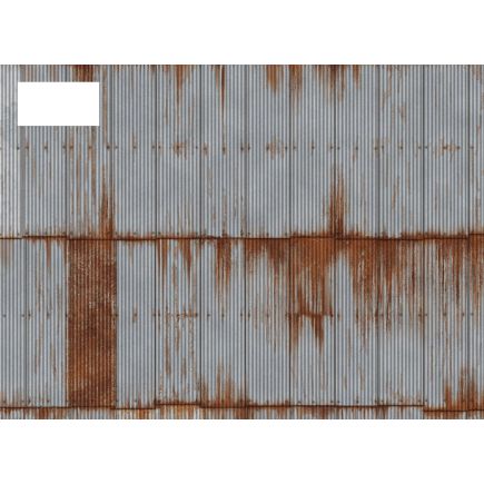 Scale Model Scenery TX280 OO Gauge Rusty & Weathered Corrugated Iron Texture Paper Pack Of 5