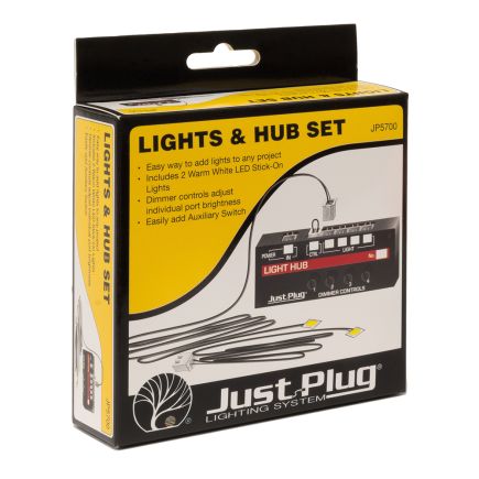 Woodland Scenics JP5700 Just Plug Lighting System Lights & Hub Set