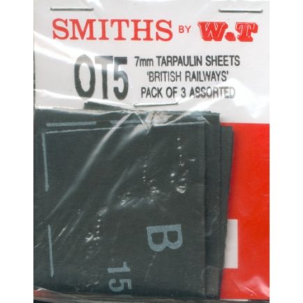 Smiths WTOT5 O Gauge British Railways Wagon Tarpaulin Sheets Pack Of 3