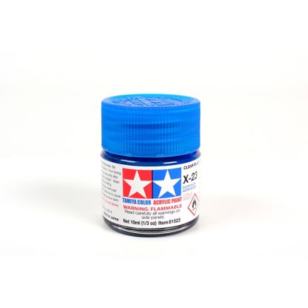 Tamiya X-23 Clear Blue Acrylic Paint 10ml