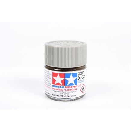 Tamiya X-32 Titan Silver Acrylic Paint 10ml