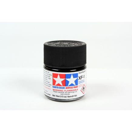 Tamiya XF-1 Flat Black Acrylic Paint 10ml