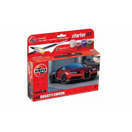 Airfix A55005 Bugatti Chiron Plastic Kit Starter Set