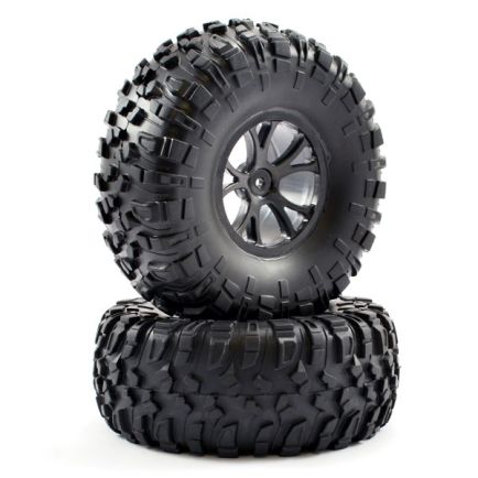FTX FTX8335B Pack Of 2 Outlaw Pre-Mounted Wheels & Tyres Black