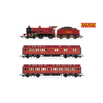 Hornby R30377 OO Gauge Train Pack LMS 4P 4-4-0 Compound 1009 And Two Clerestory Coaches