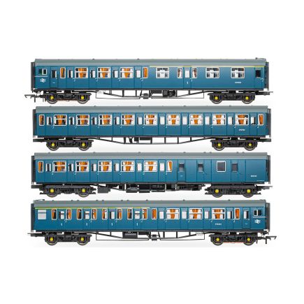 Hornby R30447 OO Gauge BR Class 423 4 Car EMU 4VEP BR Blue With Small Yellow Panels