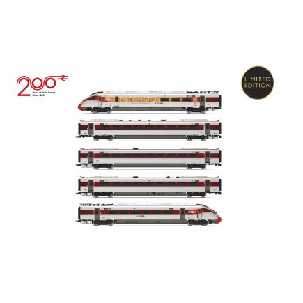 Hornby R30460 OO Gauge Class 801/2 LNER Azuma 5 Car Train Pack Railway 200 Livery