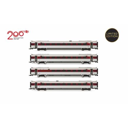 Hornby R40493 OO Gauge Class 801/2 LNER Azuma 4 Car Coack Pack Railway 200 Livery
